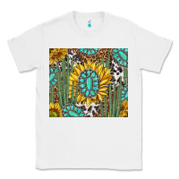 White western cactus with sunflowers and turquoise tumbler tbs Classic Tee - TumblerDesignByShophia