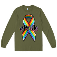 Army Green pride lgbtq awareness ribbon Long Sleeve Tee - OliviaCreatesArt