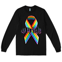 Black pride lgbtq awareness ribbon Long Sleeve Tee - OliviaCreatesArt