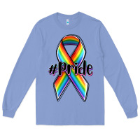 Colony Blue pride lgbtq awareness ribbon Long Sleeve Tee - OliviaCreatesArt