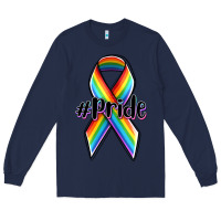 Navy pride lgbtq awareness ribbon Long Sleeve Tee - OliviaCreatesArt