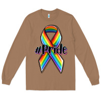 Toasted Coconut pride lgbtq awareness ribbon Long Sleeve Tee - OliviaCreatesArt