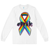 White pride lgbtq awareness ribbon Long Sleeve Tee - OliviaCreatesArt