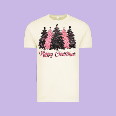Pink Merry Christmas Vintage Tee Designed By Cowgirlartshop