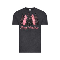 Vintage Black pink merry christmas Vintage Tee - CowGirlArtShop