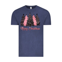 Vintage Denim pink merry christmas Vintage Tee - CowGirlArtShop