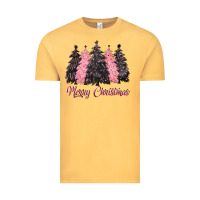 Vintage Mustard pink merry christmas Vintage Tee - CowGirlArtShop