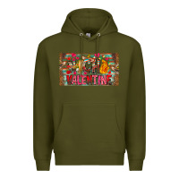 Army Green Nach Valentine Premium Hoodie - CowhideDigitalArt