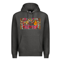 Charcoal Heather Nach Valentine Premium Hoodie - CowhideDigitalArt