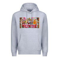 Heather Grey Nach Valentine Premium Hoodie - CowhideDigitalArt