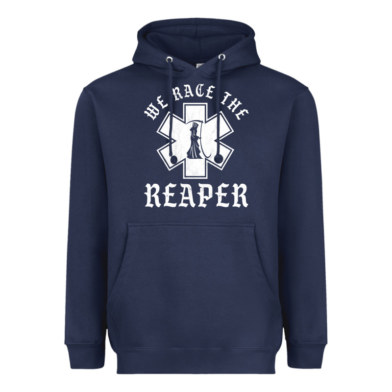 Emt, Ems And Paramedic We Race The Reaper Heavyweight Hoodie by longCreatives | Teevron