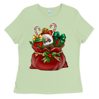 Matcha Chrismas Santa claus bag Ladies Tee - NancyCooperArtShop