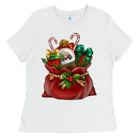 White Chrismas Santa claus bag Ladies Tee - NancyCooperArtShop