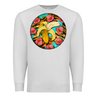 Dove Grey banana and strawberries with tiger pattern Premium Sweatshirt - BarkalooDesign
