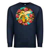 Navy banana and strawberries with tiger pattern Premium Sweatshirt - BarkalooDesign