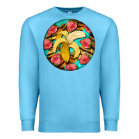Ocean Blue banana and strawberries with tiger pattern Premium Sweatshirt - BarkalooDesign
