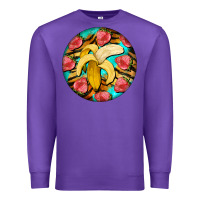 Purple banana and strawberries with tiger pattern Premium Sweatshirt - BarkalooDesign