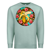 Seafoam banana and strawberries with tiger pattern Premium Sweatshirt - BarkalooDesign