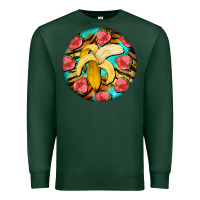 Sports Green banana and strawberries with tiger pattern Premium Sweatshirt - BarkalooDesign