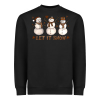 Black Let It Snow Snowmen Heavyweight Sweatshirt - LillyAllenDesigns