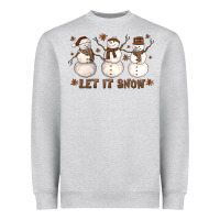 Heather Grey Let It Snow Snowmen Heavyweight Sweatshirt - LillyAllenDesigns