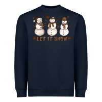 Navy Let It Snow Snowmen Heavyweight Sweatshirt - LillyAllenDesigns