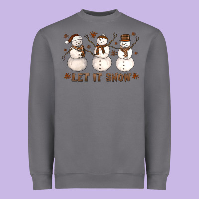 Let It Snow Snowmen Heavyweight Sweatshirt Designed By Lillyallendesigns