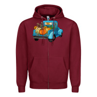 Burgundy fall truck Zipper Hoodie - Artiststas