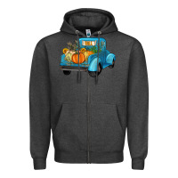 Charcoal Heather fall truck Zipper Hoodie - Artiststas