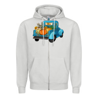 Dove Grey fall truck Zipper Hoodie - Artiststas