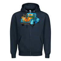 Navy fall truck Zipper Hoodie - Artiststas