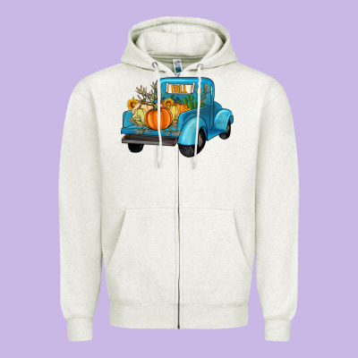 Fall Truck Zipper Hoodie Designed By Artiststas