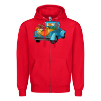 Red fall truck Zipper Hoodie - Artiststas
