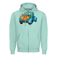 Seafoam fall truck Zipper Hoodie - Artiststas