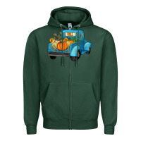 Sports Green fall truck Zipper Hoodie - Artiststas