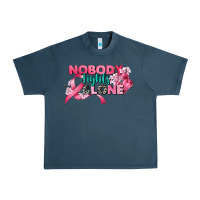 Midnight Navy nobody fights alone cancer awareness Urban Heavy Tee - CowGirlArtShop