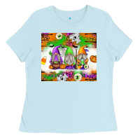 Baby Blue Halloween Gnomes Ladies Tee - texasbilliewilder