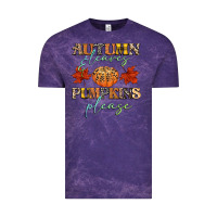 Cloud Purple autumn leaves and pumpkins please Vintage Tee - CowGirlArtShop