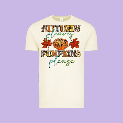 Autumn Leaves And Pumpkins Please Vintage Tee Designed By Cowgirlartshop