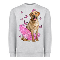 Heather Grey Labrador Retriever Dog With Tutu Heavyweight Sweatshirt - LillyAllenDesigns