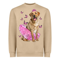 Mushroom Labrador Retriever Dog With Tutu Heavyweight Sweatshirt - LillyAllenDesigns