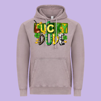 Lucky Dude  St. Patrick's Day Vintage Hoodie Designed By Cowgirlartshop