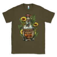 Army Green Western whiskey bottle Classic Tee - HowdyJamesFarm