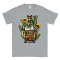 Heather Grey Western whiskey bottle Classic Tee - HowdyJamesFarm