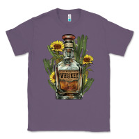 Lavender Western whiskey bottle Classic Tee - HowdyJamesFarm