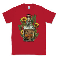 Red Western whiskey bottle Classic Tee - HowdyJamesFarm