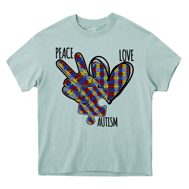 Peace Love Autism Heavy Core Tee by Bettercallsaul | Teevron