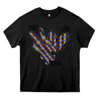 Black Peace Love Autism Heavy Core Tee - Bettercallsaul
