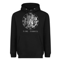 Black Time Travel Traveler Watch Vintage Clock Steampunk Gift Heavyweight Hoodie - longCreatives