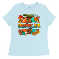Baby Blue pharmacy tech pumpkin Ladies Tee - NancyCooperArtShop